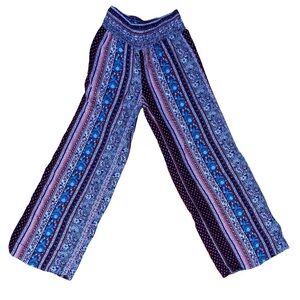 Joe B by Joe Benbasset 100% Rayon Floral Wide Leg Flowy Pant XS